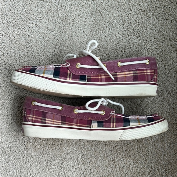Sperry Top-Sider Madras Plaid Boat Shoes, 8 - Picture 2 of 5